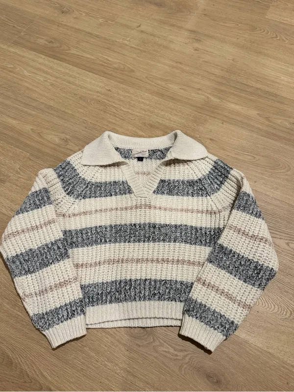 Universal Thread Striped Knit Collar Sweater - Image 2