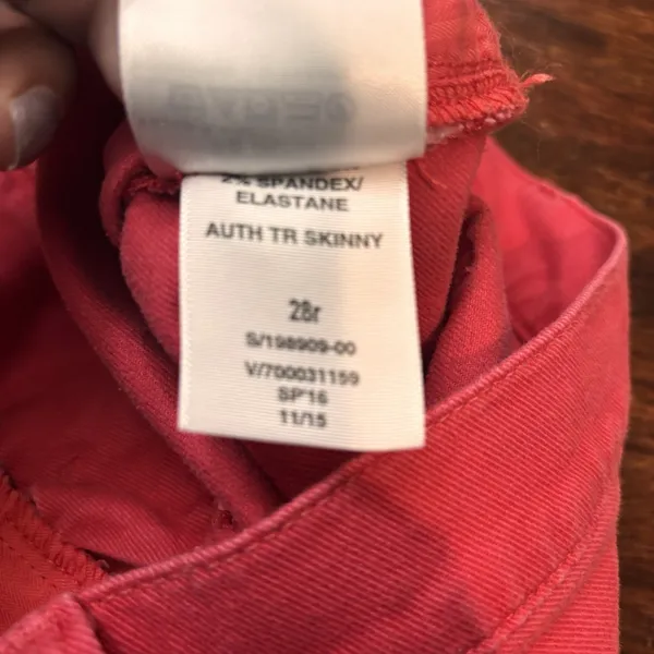 Gap 1969 True Skinny Jeans Women's 28 Red Stretch Denim Skinny‎ Fit - Image 6