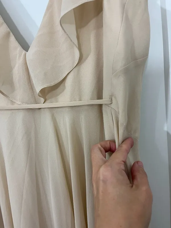 New Jenny Yoo Size 6 Sand Dune Faye Luxe Chiffon Wrap Bridesmaid Dress - Image 5