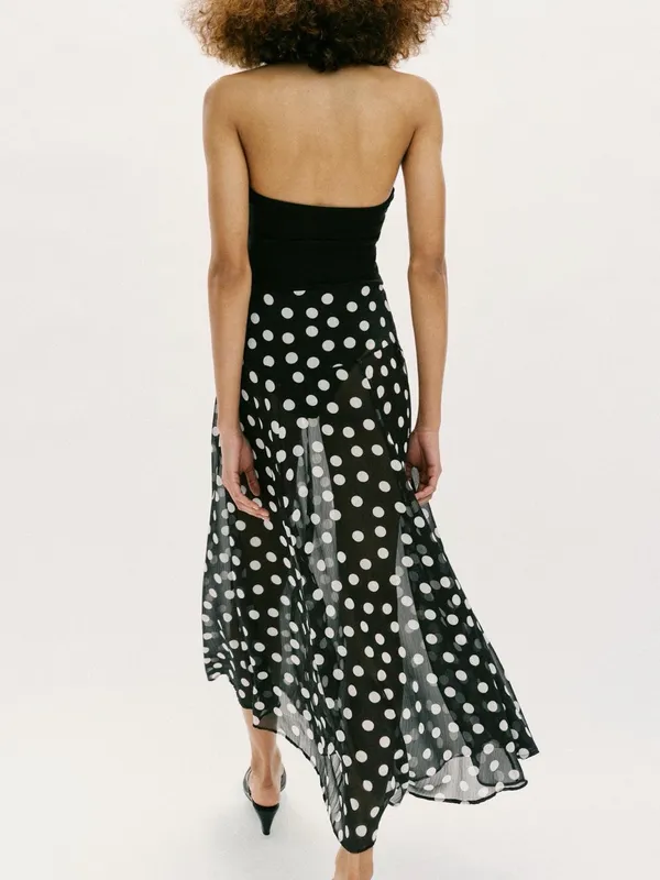 ZARA Polka Dot Combination Dress - Image 5
