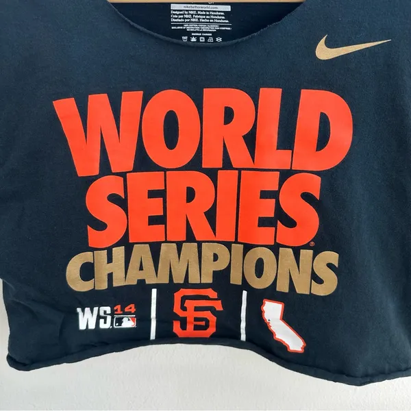 San Francisco Giants NIKE Off the Shoulder Cropped Tee - Image 2