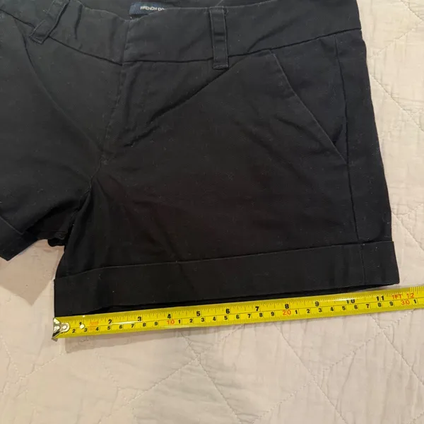 FRENCH CONNECTION Black 100% Cotton Cuffed Chino Shorts 3” Pockets Size 4 - Image 6