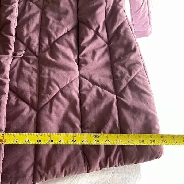 Saxton Hall Women’s Purple Quilted Warm Midi Jacket Puffy Coat Size M - Image 8