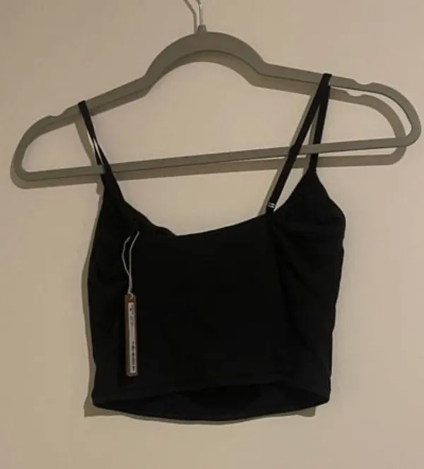 Skims Nwt Fits Everybody Cropped Cami Onyx M - Image 3