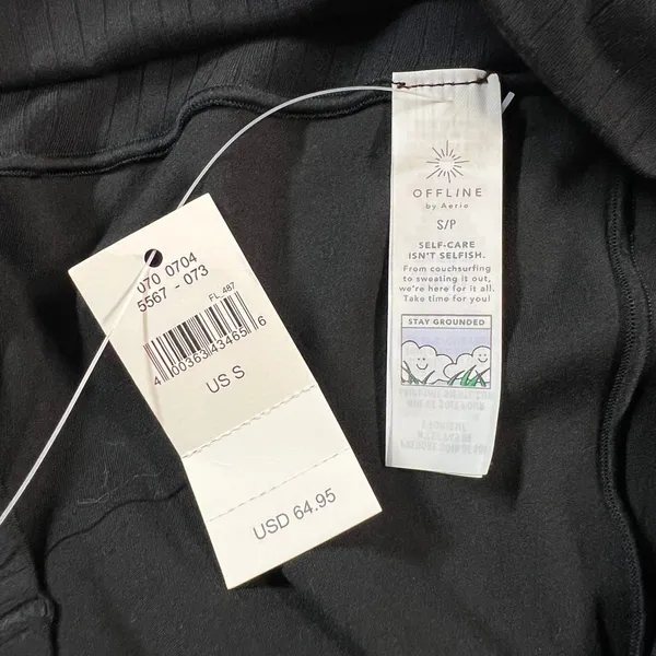 Aerie Offline Real Me Super Flare Crossover Hi-Rise Leggings Womens‎ Small Black - Image 14