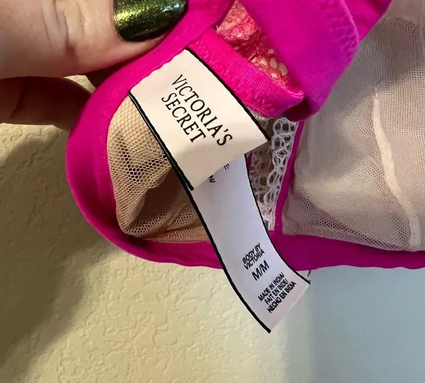 Victoria Secret Hot Pink Lace Triangle Ombré Bralette - Image 7