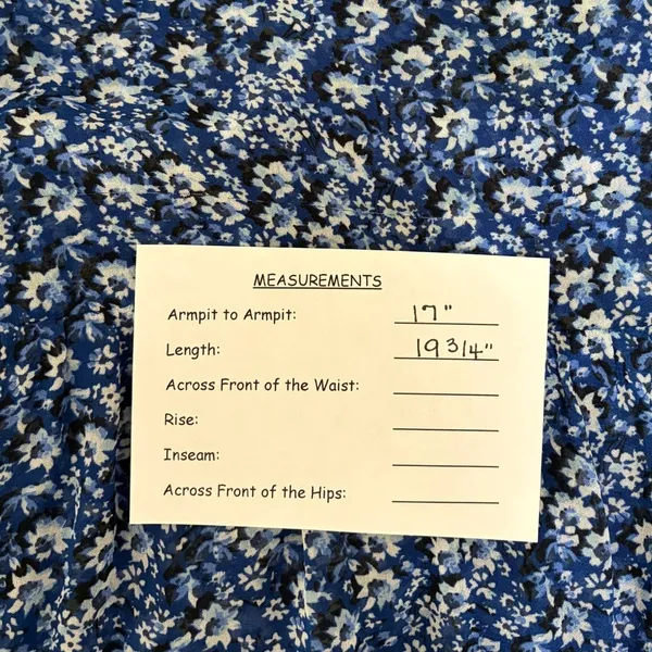 Anthropologie MAEVE Square Neck Sheer Babydoll Top Blue White Floral Large‎ - Image 14