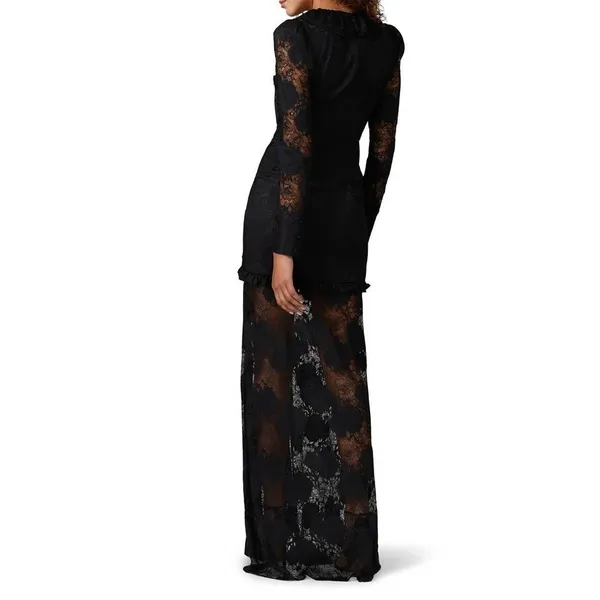 Revolve x ALEXIS Lucasta Lace-Detailed Deep V Maxi Dress Small Whimsical Goth‎ - Image 5