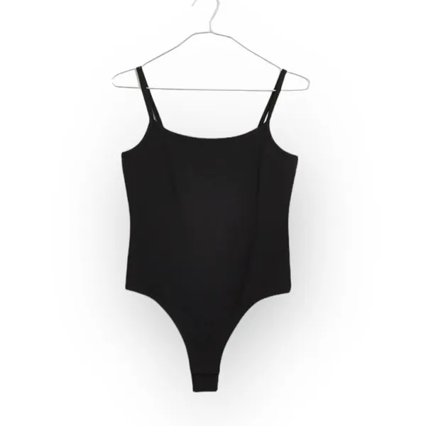 Madewell Cami Thong Tank Bodysuit Women's Medium Black Sleeveless Strappy NWT - Image 10