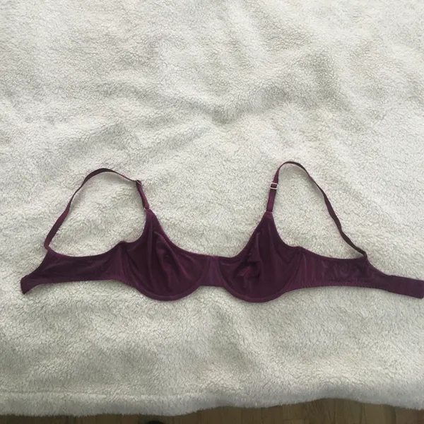 Victoria's Secret Vintage 90s Iridescent Maroon/Dark Magenta Demi Bra - Sz 36B - Image 8