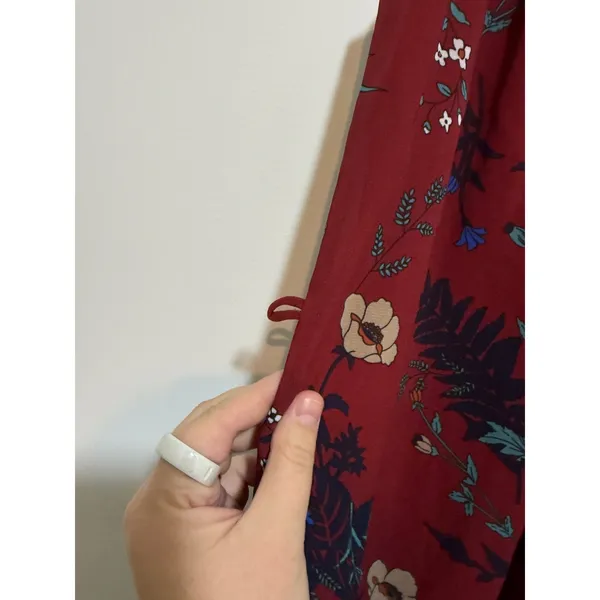 ModCloth Dress Womens S Red Floral Chiffon Sleeveless Pleated Boho Mini Dress - Image 5