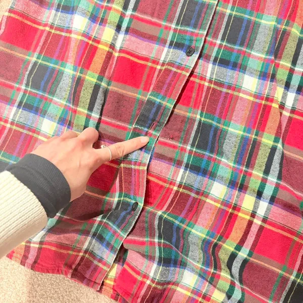Lauren Ralph Lauren Holiday Plaid Cotton Flannel Shirtdress Sleepshirt Small - Image 2