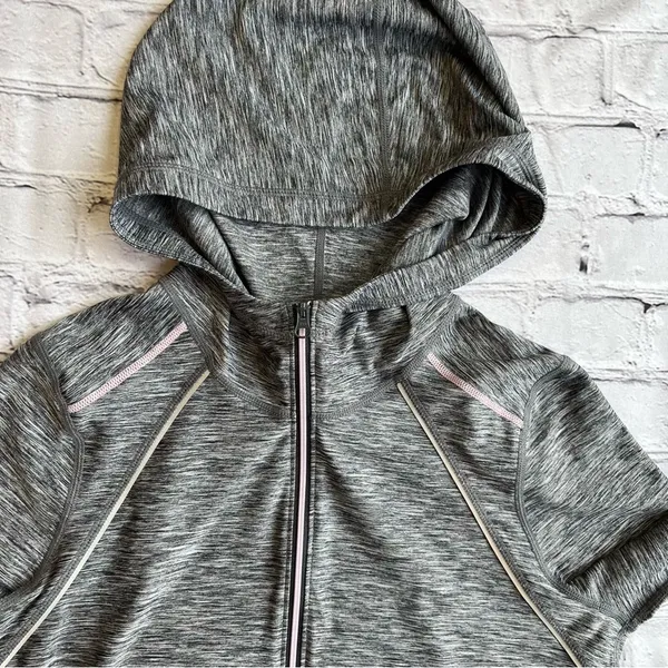 Z By Zella Hoodie Shirt Womens Medium Gray Reflective Running Outdoor 1/4 Zip - Image 6