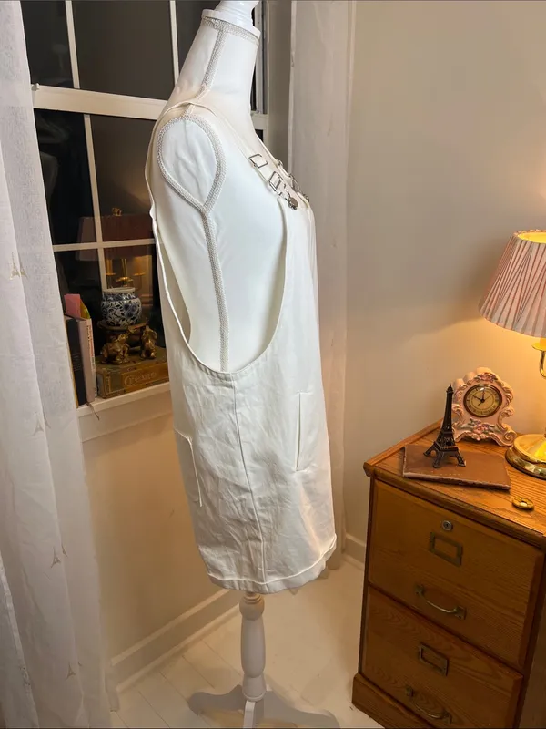 White shorts overalls with Buckle Straps size medium. - Image 5