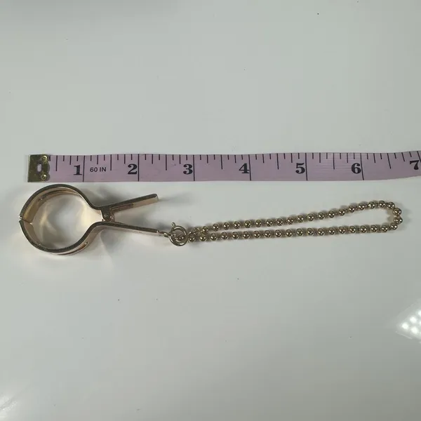 Loewe Anagram Glove Holder One Size Gold Tone Logo Ball Chain Made In Spain - Image 7