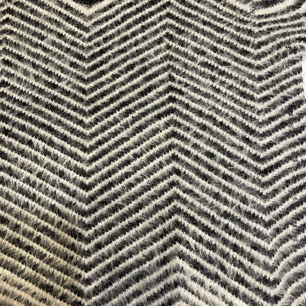 100% Acrylic Sweater. Womens. Small. Black & White Chevron. Fluffy Soft Texture. - Image 12