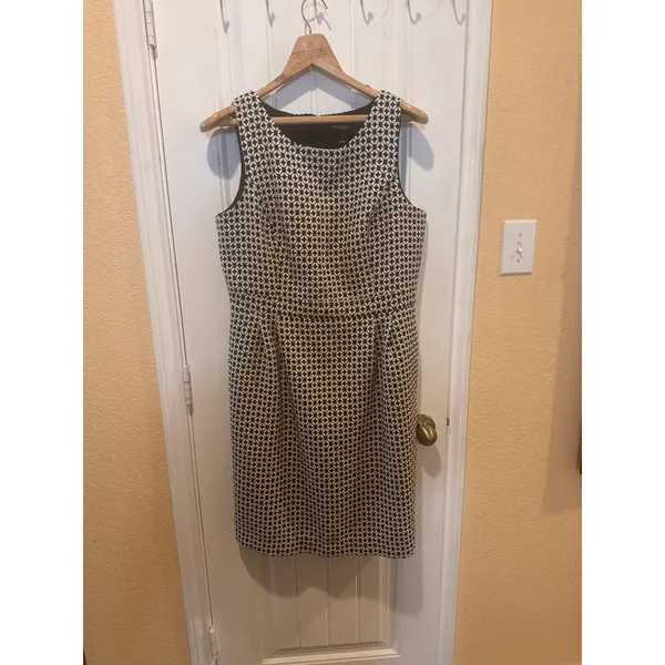 WHITE HOUSE BLACK MARKET black and white dress SZ 14 - Image 5
