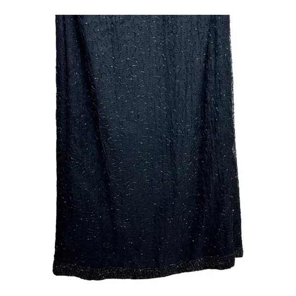 Laurence Kazar New York Beaded Maxi Dress Sleeveless silk Formal Evening Gown XL - Image 5
