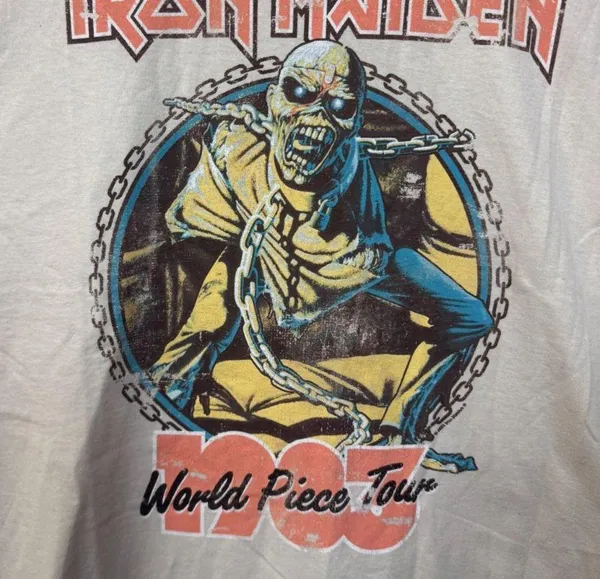 Iron Maiden World Piece Tour 1983 Heavy Metal Band Tee 2XL - Image 2