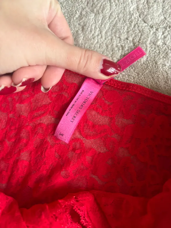Victoria’s secret the lacie red all over lace chemise slip dress - Image 6