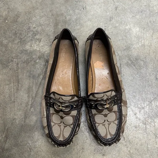 Coach Fortunata Signature C Jacquard tan monogram Loafers - Image 3