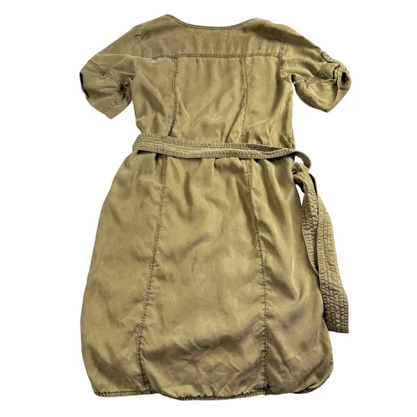 Pilcro and the Letterpress Utility Dress Womens Small‎ Olive Green Lyocell Mini - Image 3