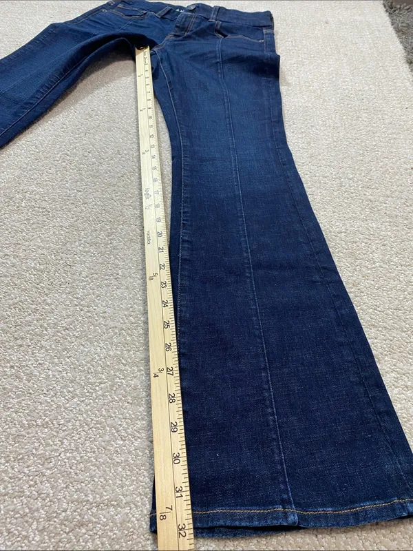 American Eagle Outfitters Dark Blue High-Rise Flare Jeans Size 4 - Image 10