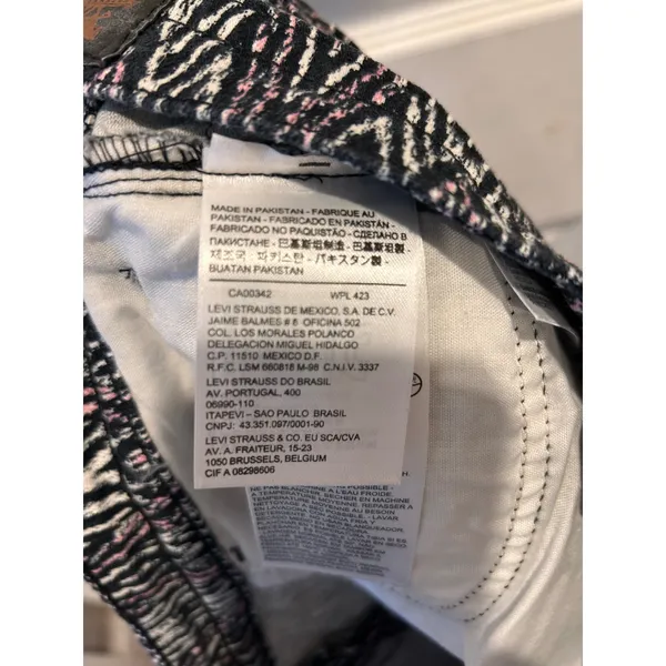 Levi Strauss Mid Rise Ankle Skinny‎ Pants Women Size 16 W33 Geometric Print - Image 8