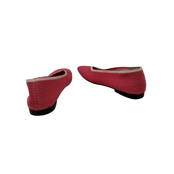 VIVAIA Margot Square Toe Knit Ballet Flats Pink Red Washable Shoes US 8 EU 39 - Image 8