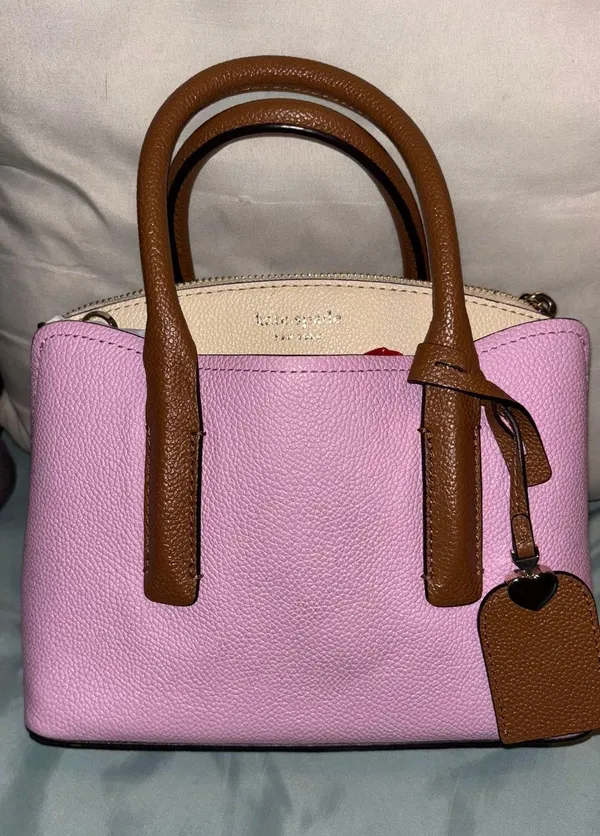 Kate Spade Purse Leather lavender and white mini - Image 2