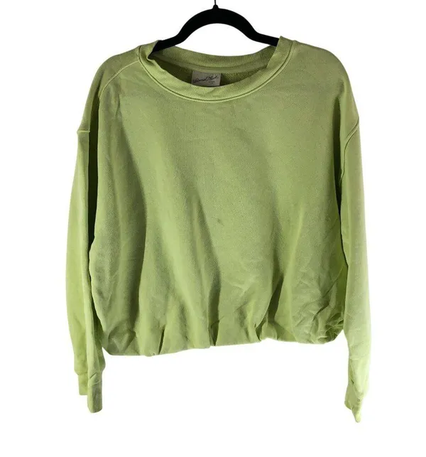 Universal Threads Bubble Hem Sweatshirt Long Sleeve Green M - Image 3