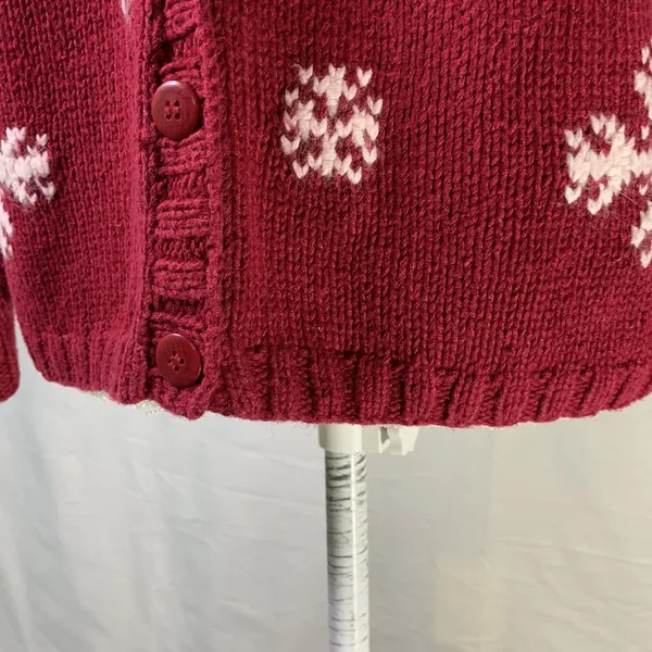 Eddie Bauer Vintage Nordic Red and White Snowflake Cardigan Sweater Size… - Image 5