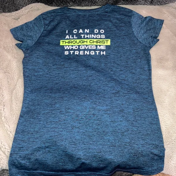🎉4 for $20 Let Every Ear Hear Performance Tee, Medium Blue - Image 3