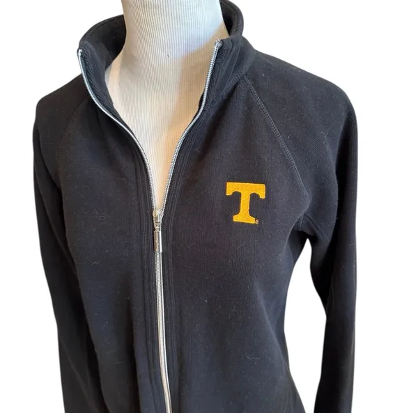 Tommy Bahama Tennessee Zip Aruba Sweatshirt Black Orange Embroidered L - Image 2