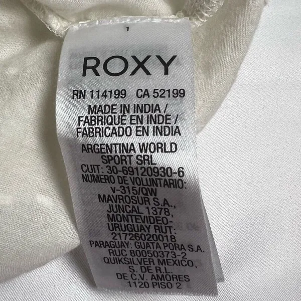 Roxy Crochet Lace Swiss Dot Top Womens Small White Off Shoulder Boho Peasant‎ - Image 8