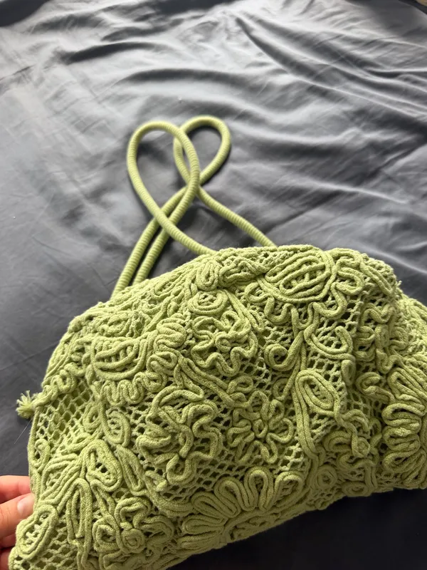 Zara Green Crochet Bag  - Image 4
