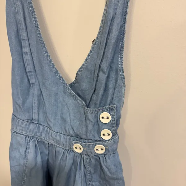 Urban Outfitters Womens Blue Denim Lyocell Romper Wrap Overalls Size XS - Image 3