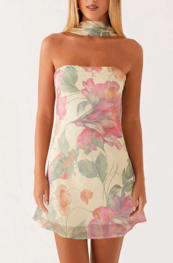 SheIn Floral Tube Top Dress - Image 3