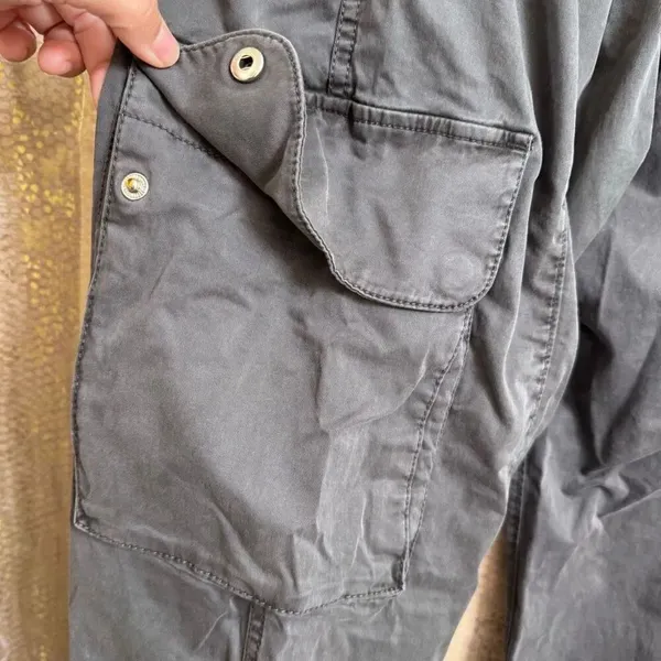 Abercrombie & Fitch Gray Charcoal Baggy Cargo Pull‎ On Pants Small Long Length - Image 9