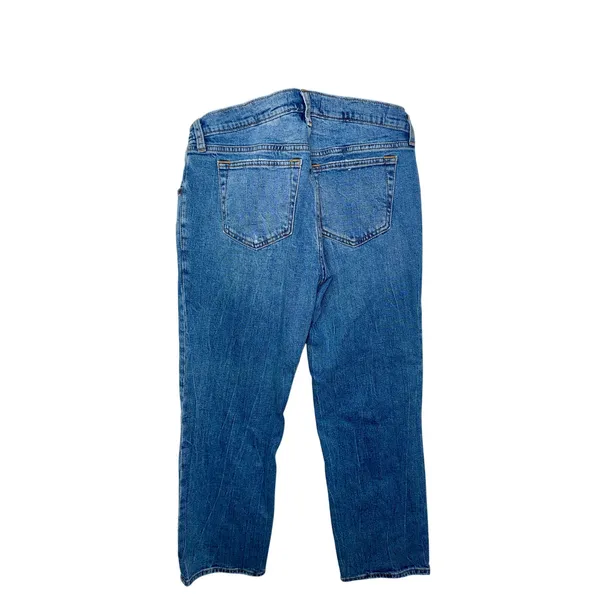 Abercrombie & Fitch Ankle Straight Maternity Blue Denim Distressed Jeans Sz 27 4 - Image 2