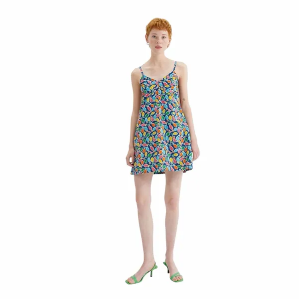 Compania Fantastica Cotton Poplin Swimming With The Fish Sleeveless Dress Large - Image 2