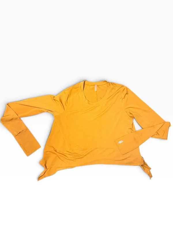 Free People Movement Medium Russet Orange Long Sleeve High Low Workout Top - Image 5