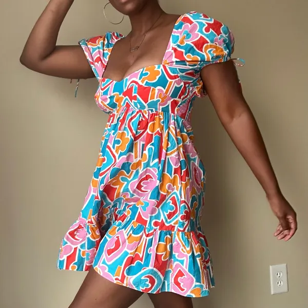Amanda Uprichard Sicily Multicolor Mini Dress Size Small - Image 3