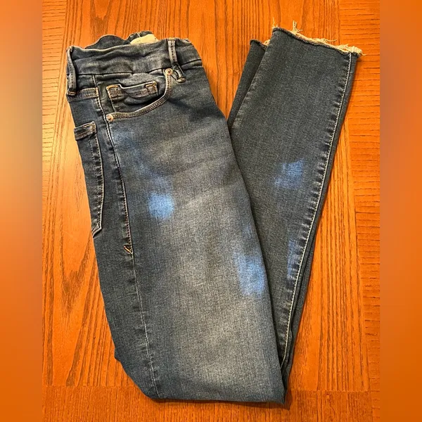 Good American Good Waist Crop Raw Edge Skinny Jeans in Blue331 Size‎ 2 = Size 26 - Image 3