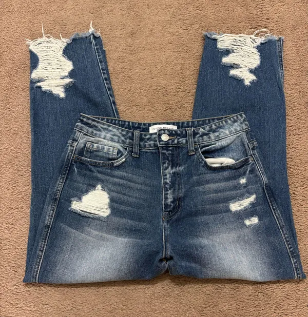 Flying Monkey Dark Wash Straight Leg Jeans - Image 3