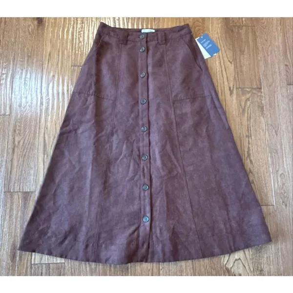 Universal Threads NWT brown faux suede midi dress size 4 - Image 4