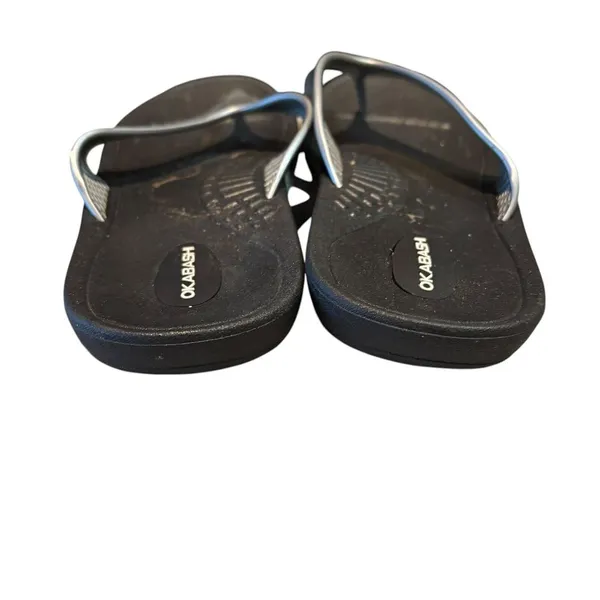 Okabashi‎ Silver Classic Contour Sole FlipFlop Beach Sandals Size Large - Image 3
