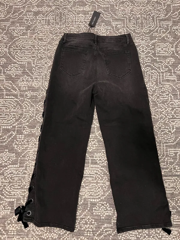 Driftwood Black Denim Jeans Lace Ribbon - Image 3
