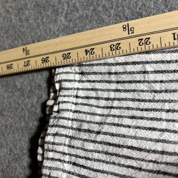 Definitions d.jea‎ Womens Medium Striped Linen Blend Wide Leg Pants Black White - Image 3