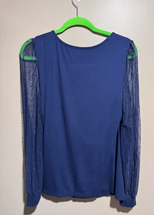 Women's Deep V-neck Cross Wrap Sexy Long Sleeve Blouse Large - Image 8